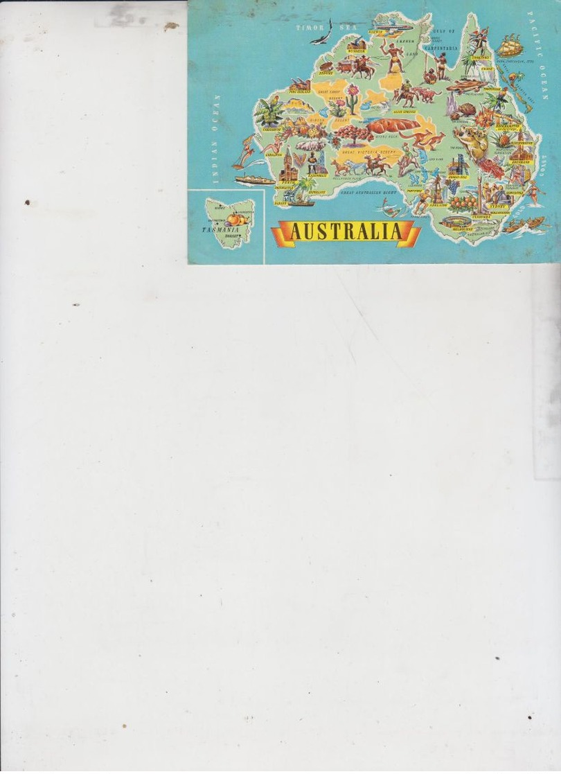 Storia Postale Francobollo Commemorativo Nice Stamp Australia Cartima Map - Altri & Non Classificati