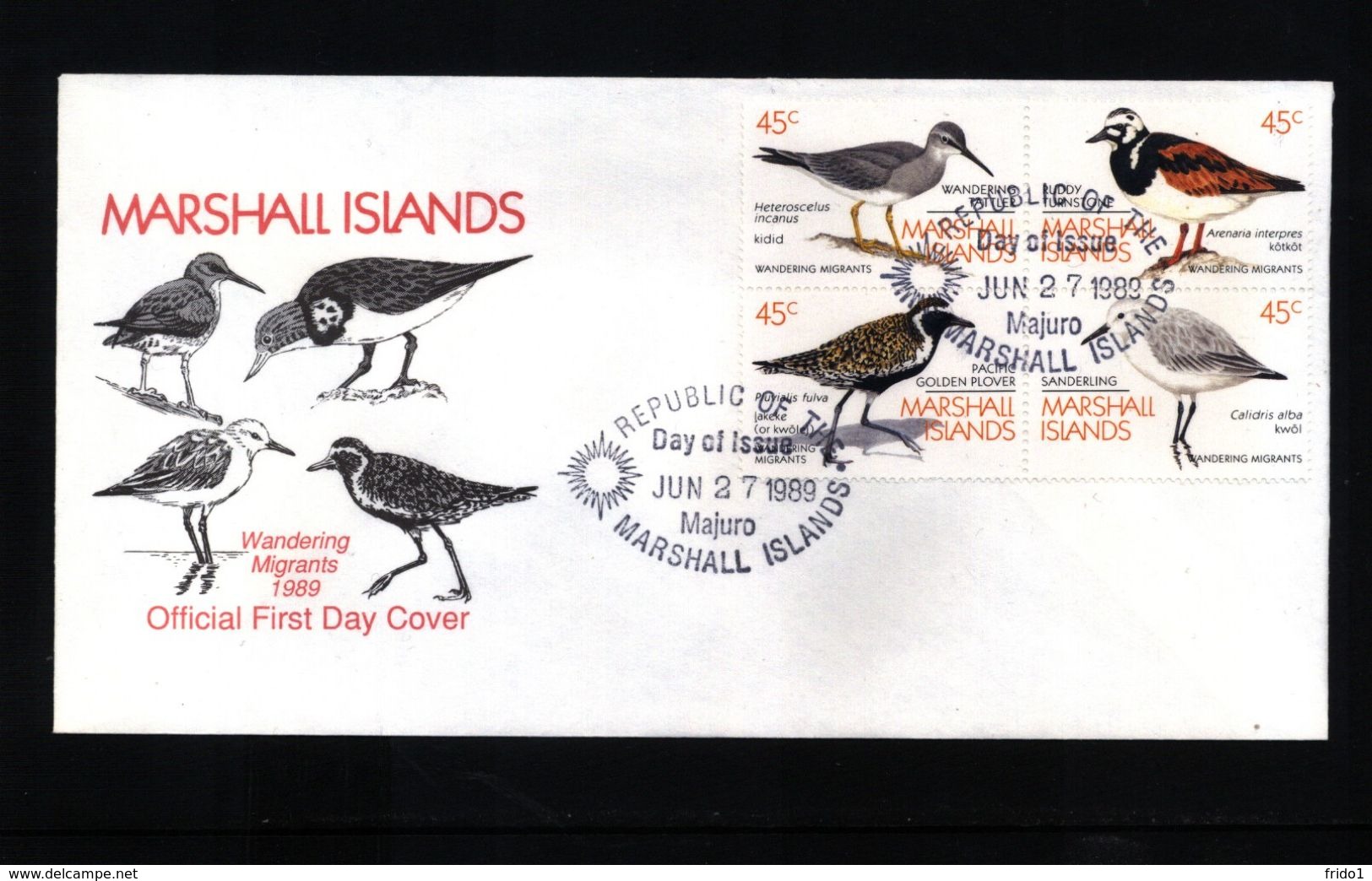 Marshall Islands 1989 Wandering Birds FDC - Palmípedos Marinos