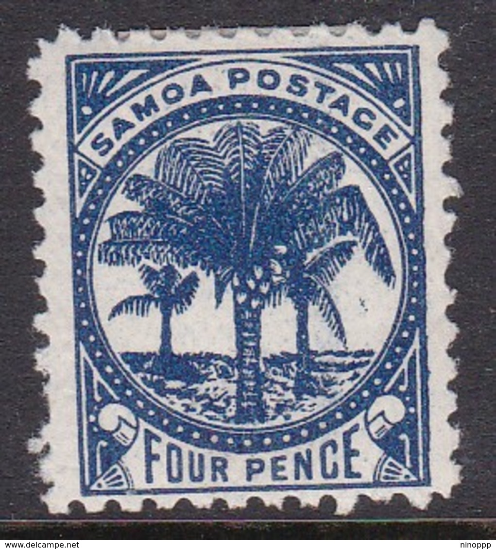 Samoa SG 61a 1895-1900 Four Pence Blue,Mint Hinged - Samoa