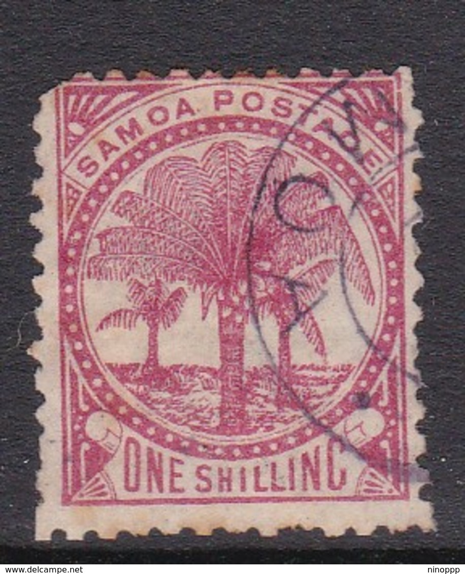 Samoa SG 63 1895-1900 One Shilling Rose,used Short Perforation - Samoa