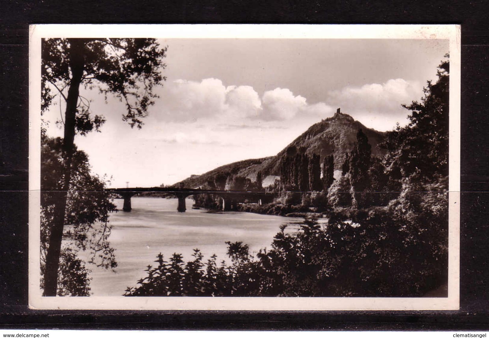 161g * BAD HONNEF * AM RHEIN * BRÜCKE ZUR INSEL GRAFENWERTH MIT BLICK AUF DEN DRACHENFELS **!! - Bad Honnef