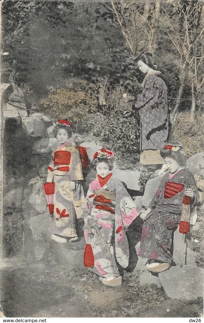 Geisha - Japon, Groupe De Geishas - Carte Colorisée 1917 - Asia