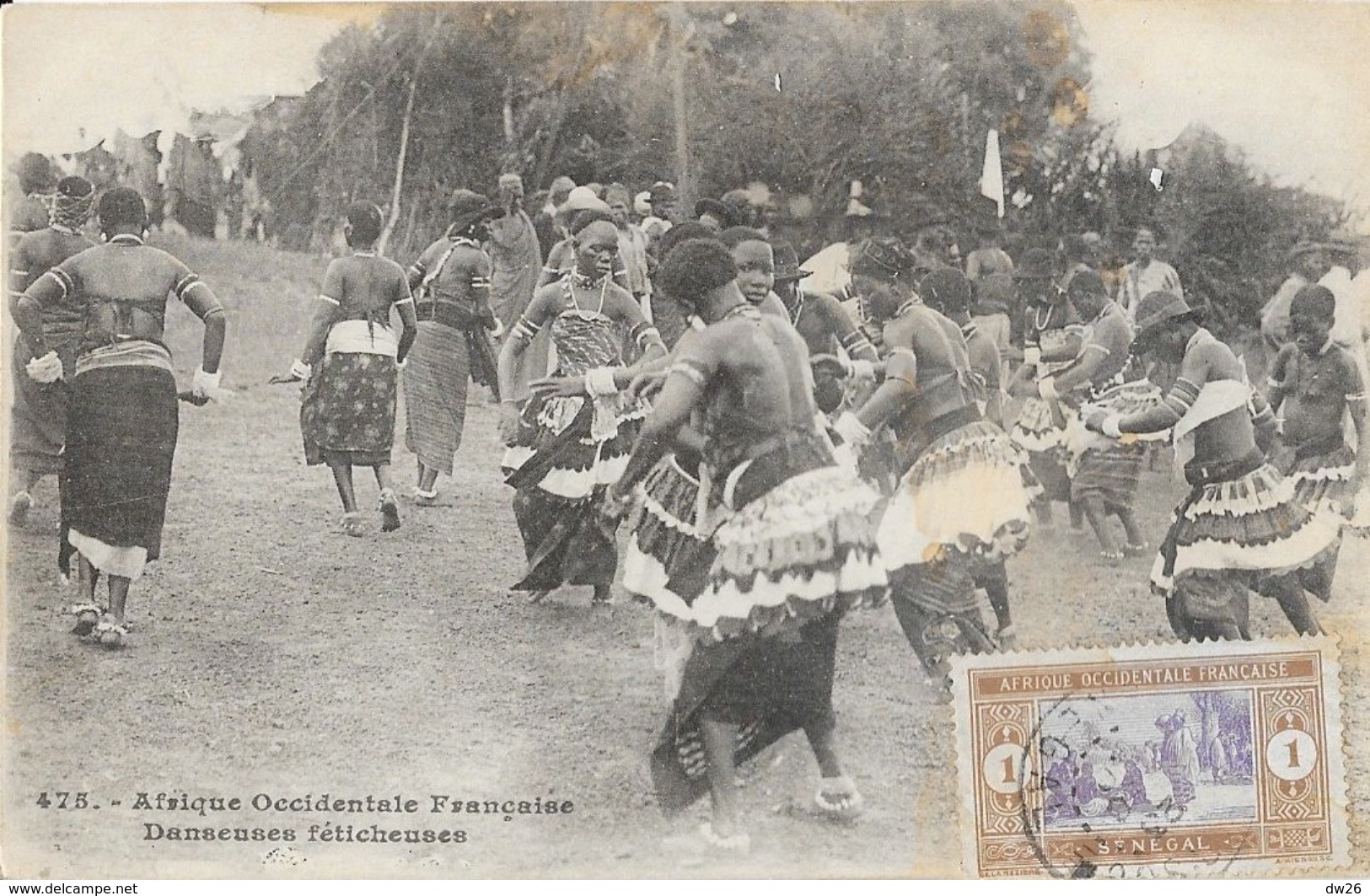 Afrique Occidentale - Sénégal, Danseuses Féticheuses - Carte 475 Non écrite, Beau Timbre - Senegal