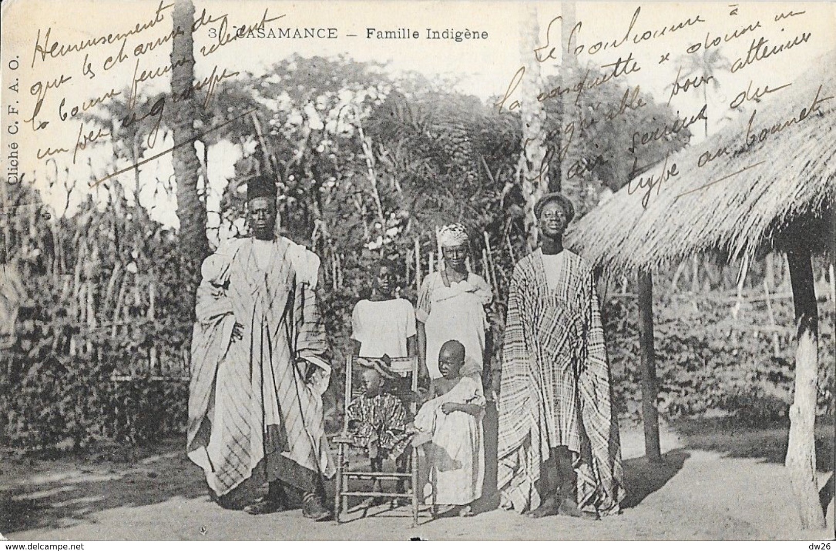 Sénégal - Casamance, Famille Indigène - Cliché C.F.A.O. - Senegal