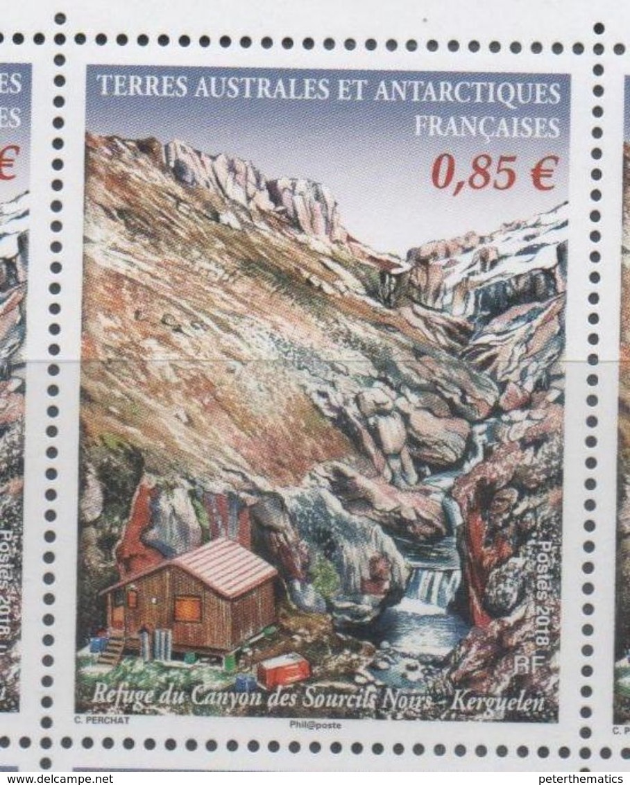 TAAF, FRENCH ANTARCTIC, 2018, MNH, CANYONS, WATERFALLS, MOUNTAINS, SHELTERS, 1v - Geographie