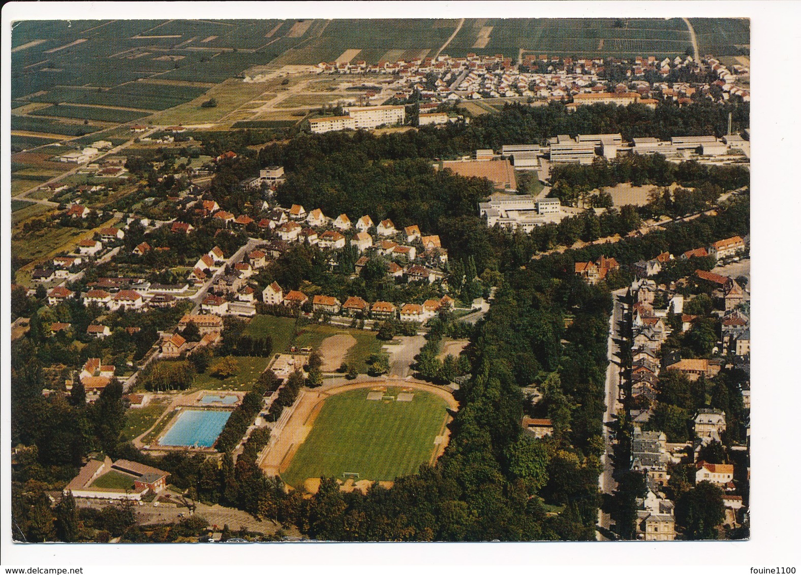 Carte ( Format 15 X 10 Cm )  Wein Und Gartenstadt  Landau Pfalz  Teilansicht Mit Tennisplatz  Stadion ( Stade ) - Landau