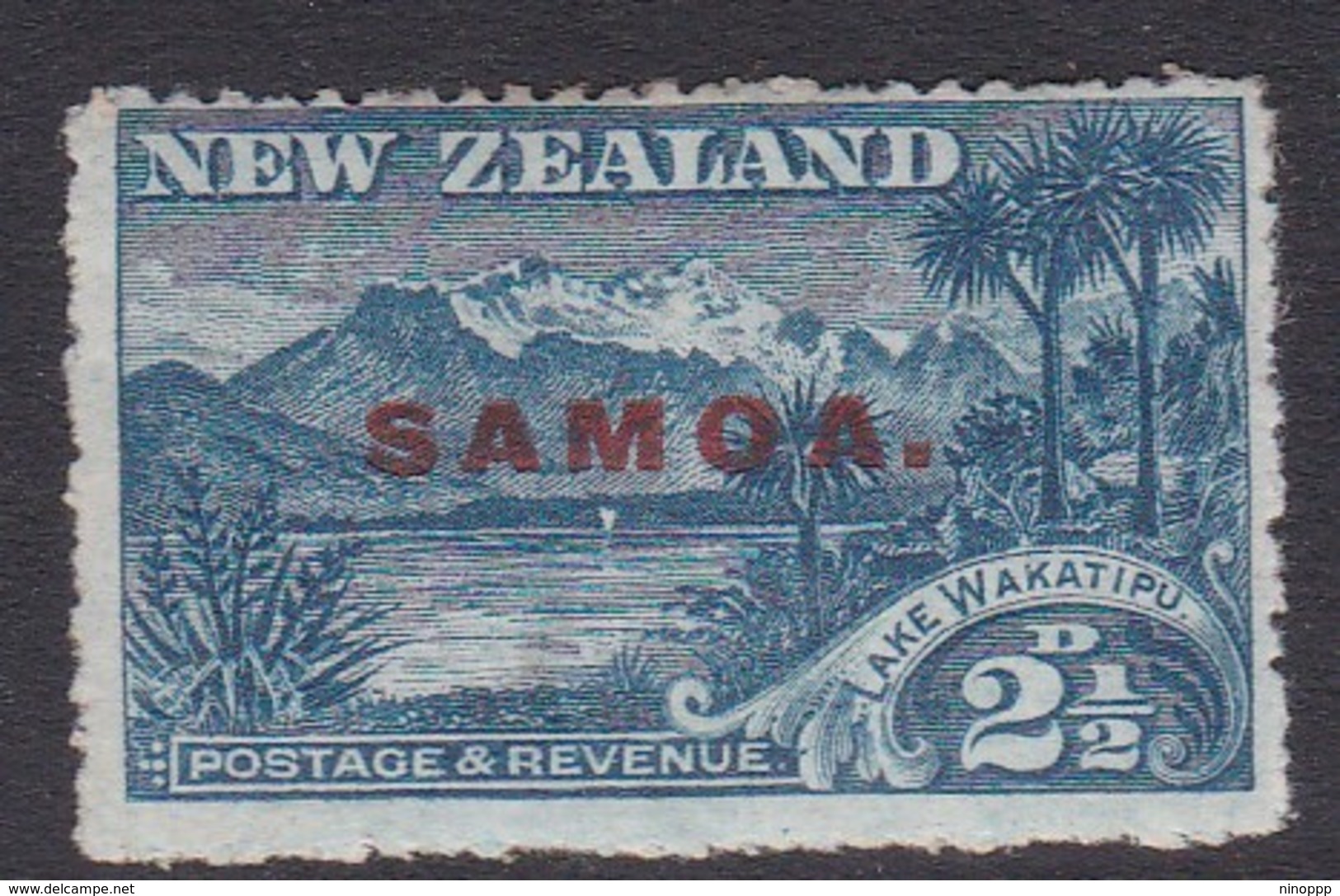 Samoa SG 118 1914 New Zealand Stamp Overprinted,two And Half Penny Blue,mint Hinged - Samoa