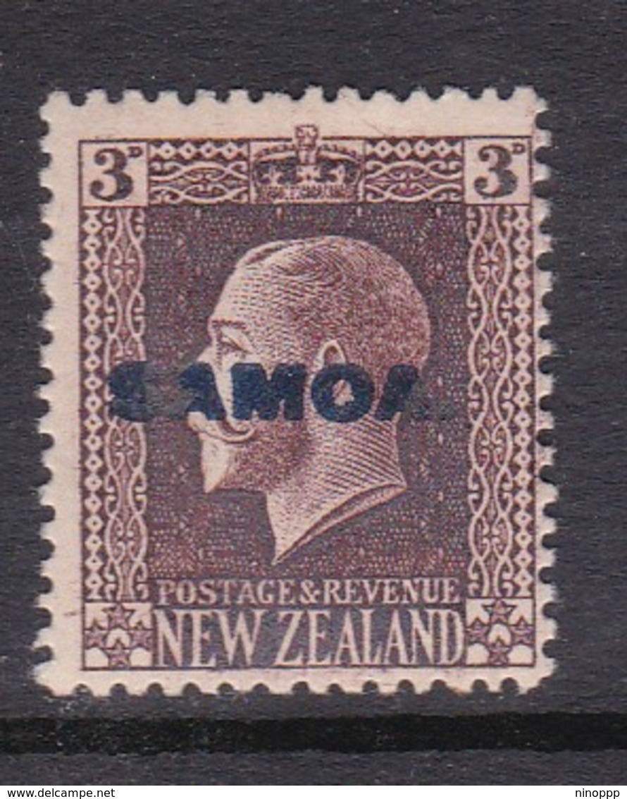 Samoa SG 140 1916-19 New Zealand Stamp King George V Overprinted,3 Pence Chocolate,Mint Hinged - Samoa