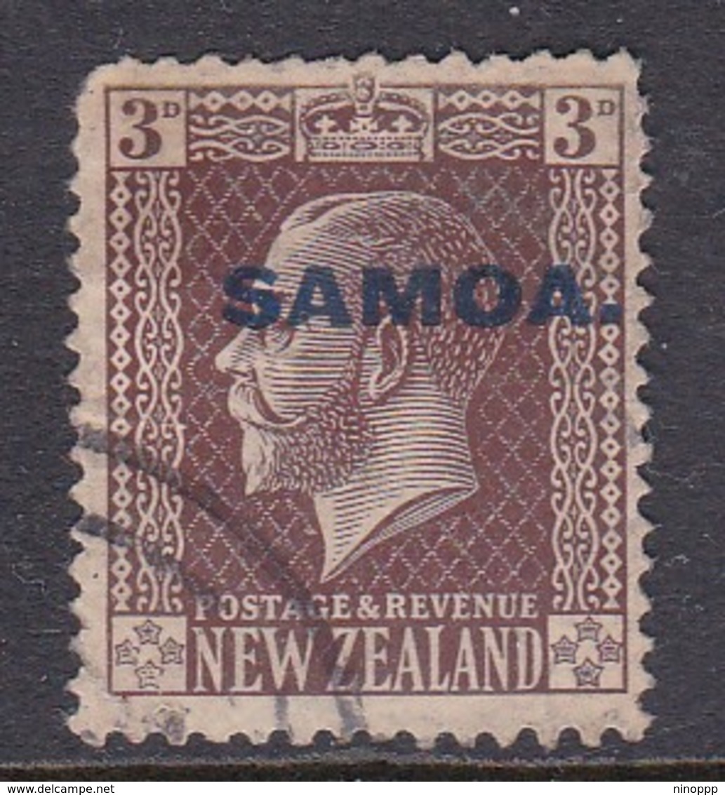 Samoa SG 140 1916-19 New Zealand Stamp King George V Overprinted,3 Pence Chocolate,used - Samoa (Staat)