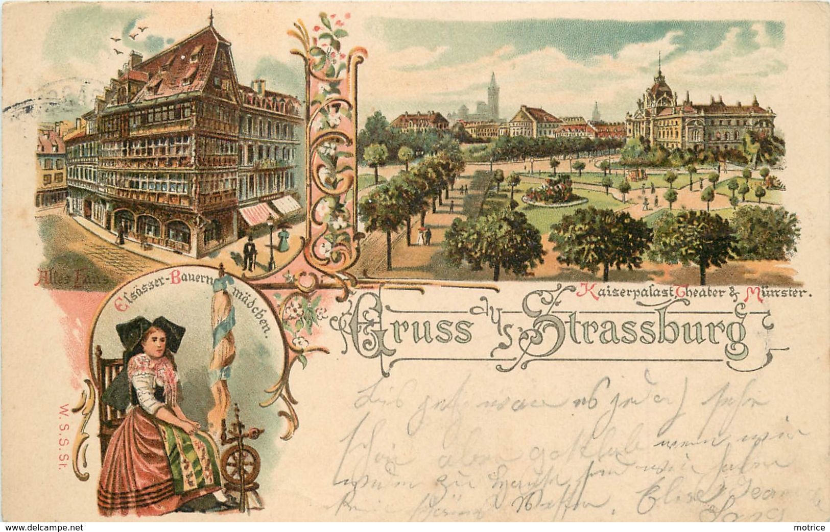 GRUSS AUS STRASSBURG - Carte 1899 Illustrée. - Strasbourg