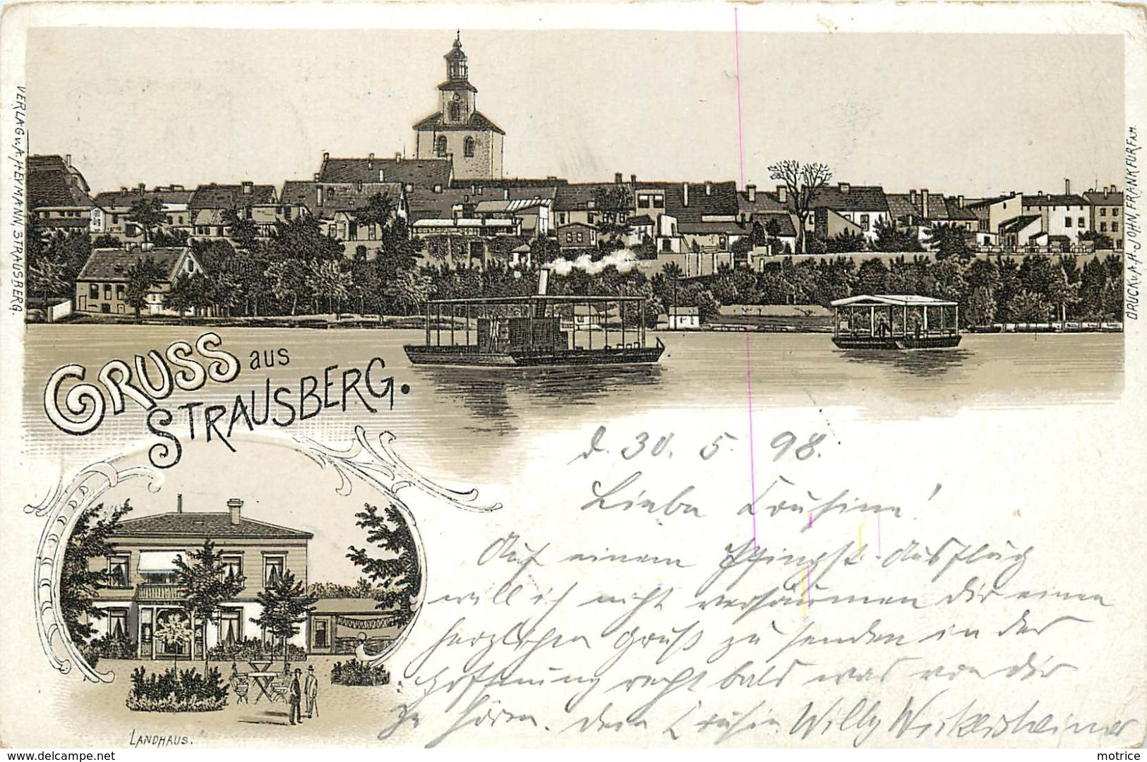GRUSS AUS STRAUSBERG -   Carte 1898 Illustrée. - Strausberg