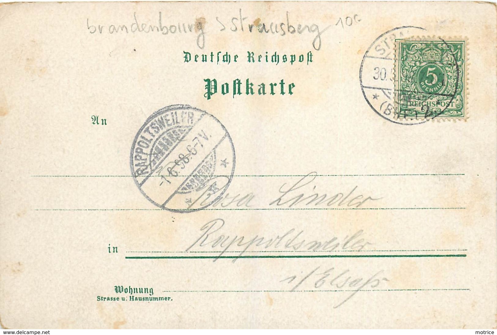 GRUSS AUS STRAUSBERG -   Carte 1898 Illustrée. - Strausberg
