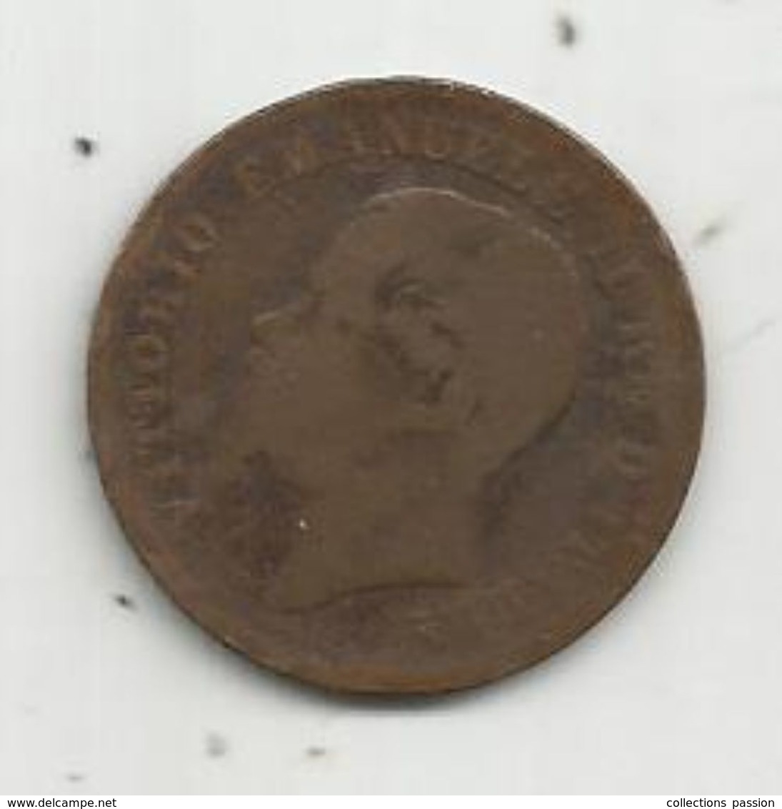 Monnaie, ITALIE , 5 Centesimi , 1861 N , Vittorio Emanuele II - 1861-1878 : Victor Emmanuel II