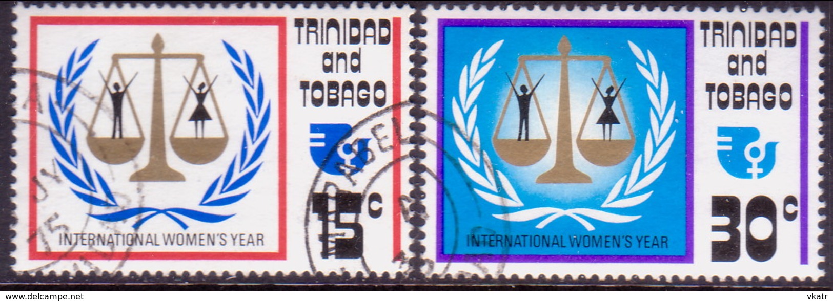 TRINIDAD & TOBAGO 1975 SG #457-58 Compl.set Used Int. Women's Year - Trinidad & Tobago (1962-...)