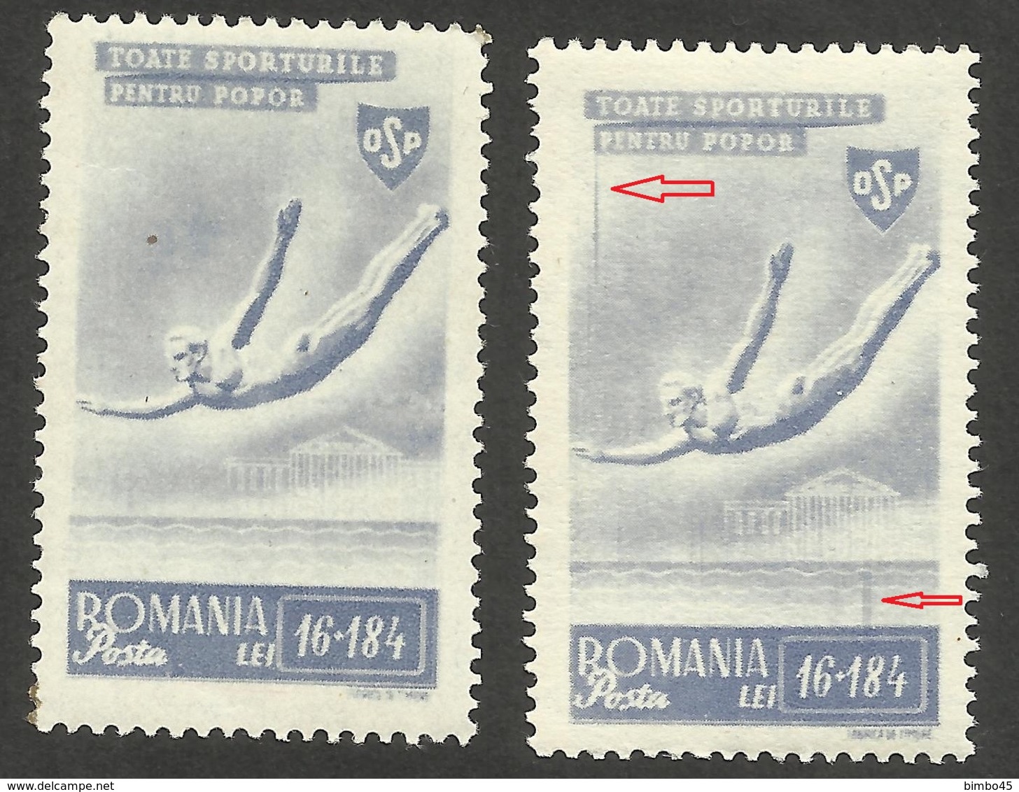 VARIETY ROMANIA 1945--OSP--Mi.no.875 Mnh--SPORTS - Abarten Und Kuriositäten