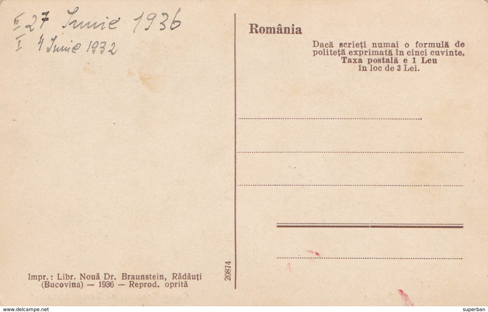 MÂNASTIREA PUTNA : CHILIA Lui DANIIL SIHASTRUL / HERMITAGE / ERMITAGE - ANNÉE / YEAR : 1936 (ab540) - Roumanie
