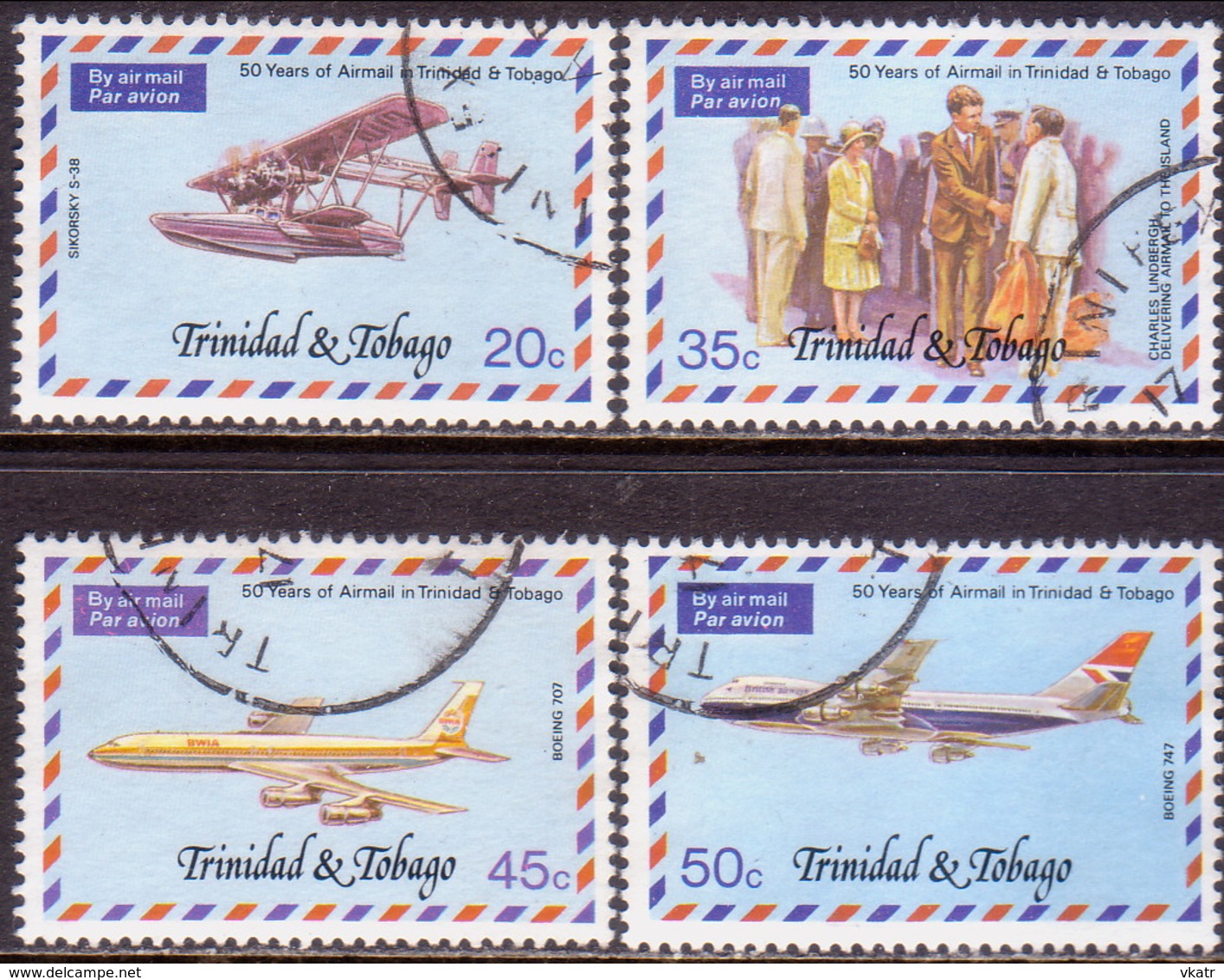 TRINIDAD & TOBAGO 1977 SG #503-06 Compl.set Used Airmail Service - Trinidad & Tobago (1962-...)