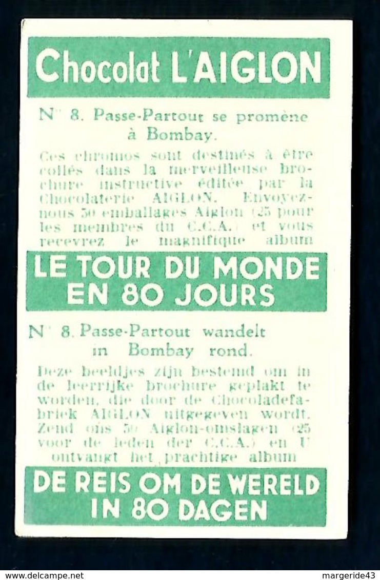 CHROMOS CHOCOLAT L'AIGLON - LE TOUR DU MONDE EN 80 JOURS N°8 - Aiglon