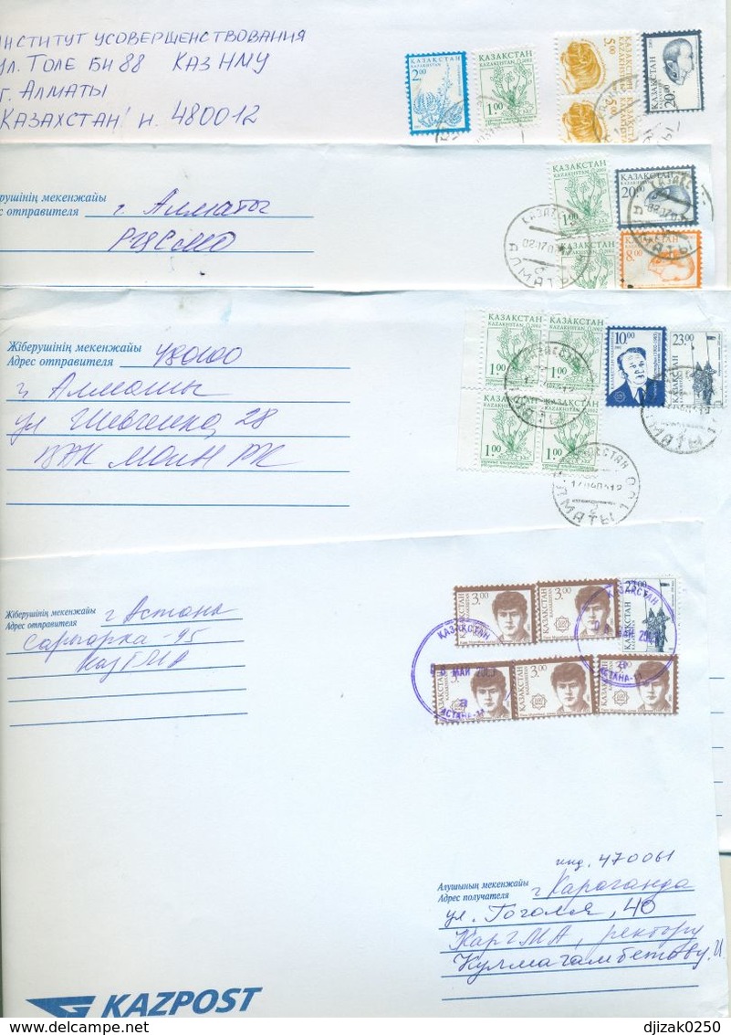 Kazakhstan. Four Envelope Passed The Mail. - Kazajstán