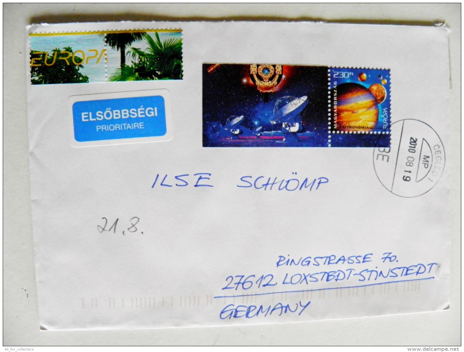 Cover From Hungary 2010 Europa Space Cept Astronomy - Lettres & Documents