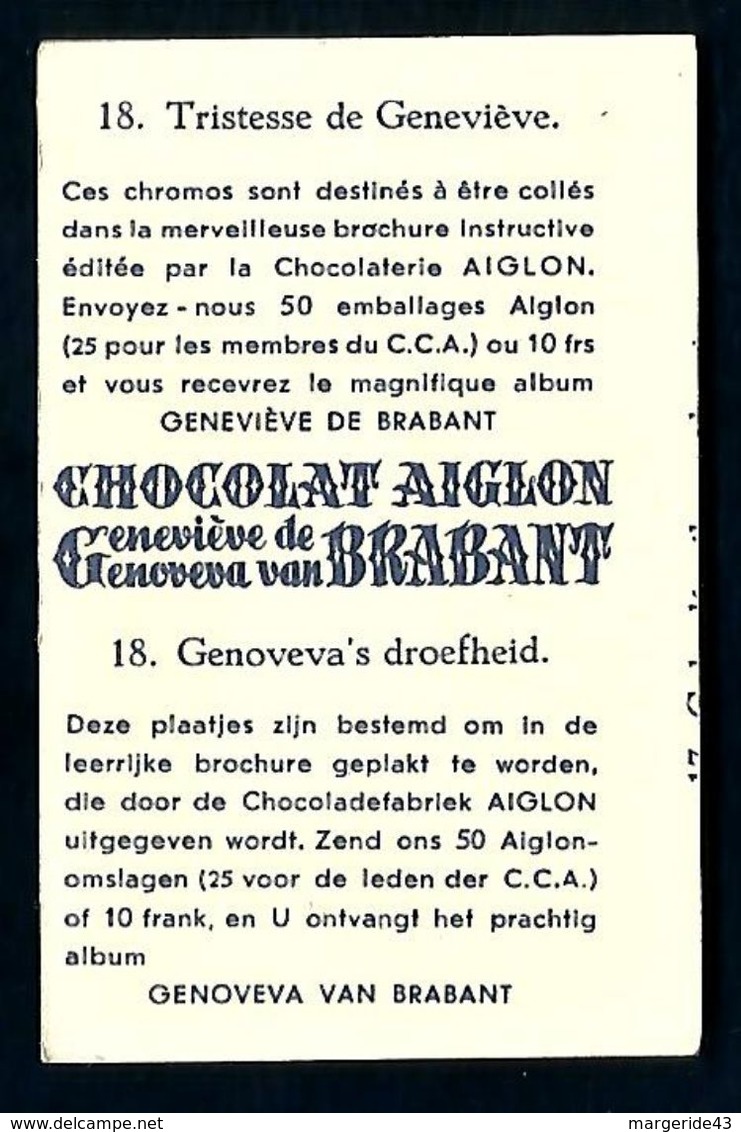 CHROMOS CHOCOLAT L'AIGLON - GENEVIEVE DE BRABANT N°18 - Aiglon