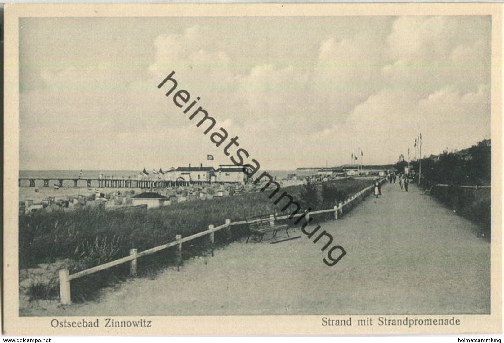 Zinnowitz - Strand Mit Strandpromenade - Verlag E. Rubin & Co. Lübeck 30er Jahre - Zinnowitz