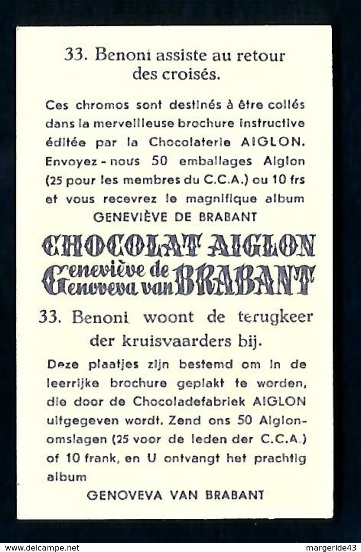 CHROMOS CHOCOLAT L'AIGLON - GENEVIEVE DE BRABANT N°33 - Aiglon