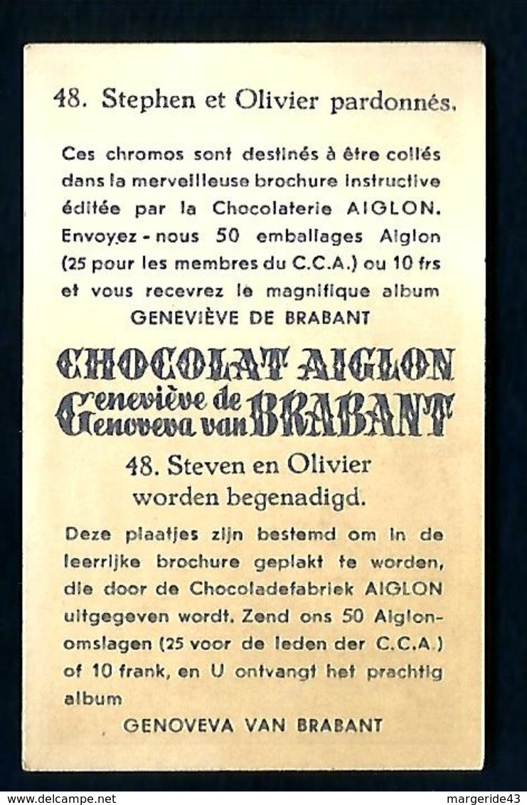 CHROMOS CHOCOLAT L'AIGLON - GENEVIEVE DE BRABANT N°48 - Aiglon