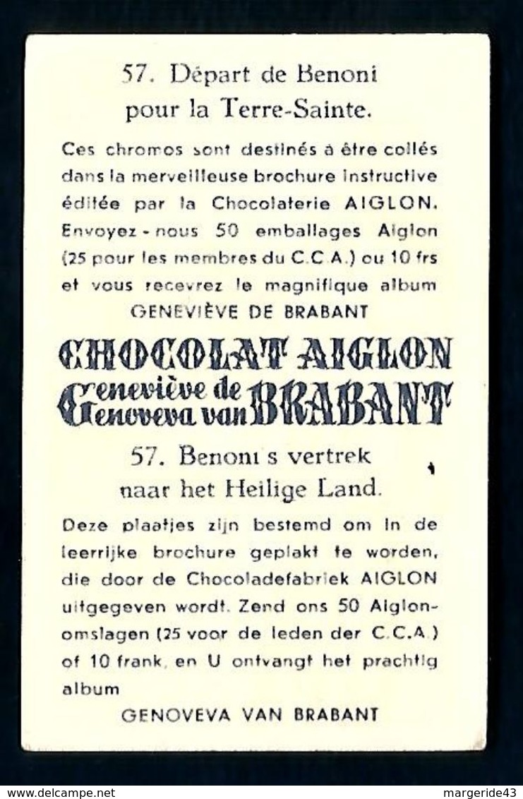 CHROMOS CHOCOLAT L'AIGLON - GENEVIEVE DE BRABANT N°57 - Aiglon