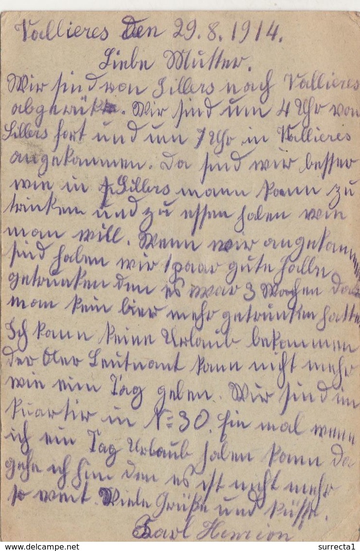 Carte Franchise Militaire 1914 / Guillaume II / Saarlouis Gare / Bahnhof / Deutschland / Allemagne / Marange Silvange - 1914-18