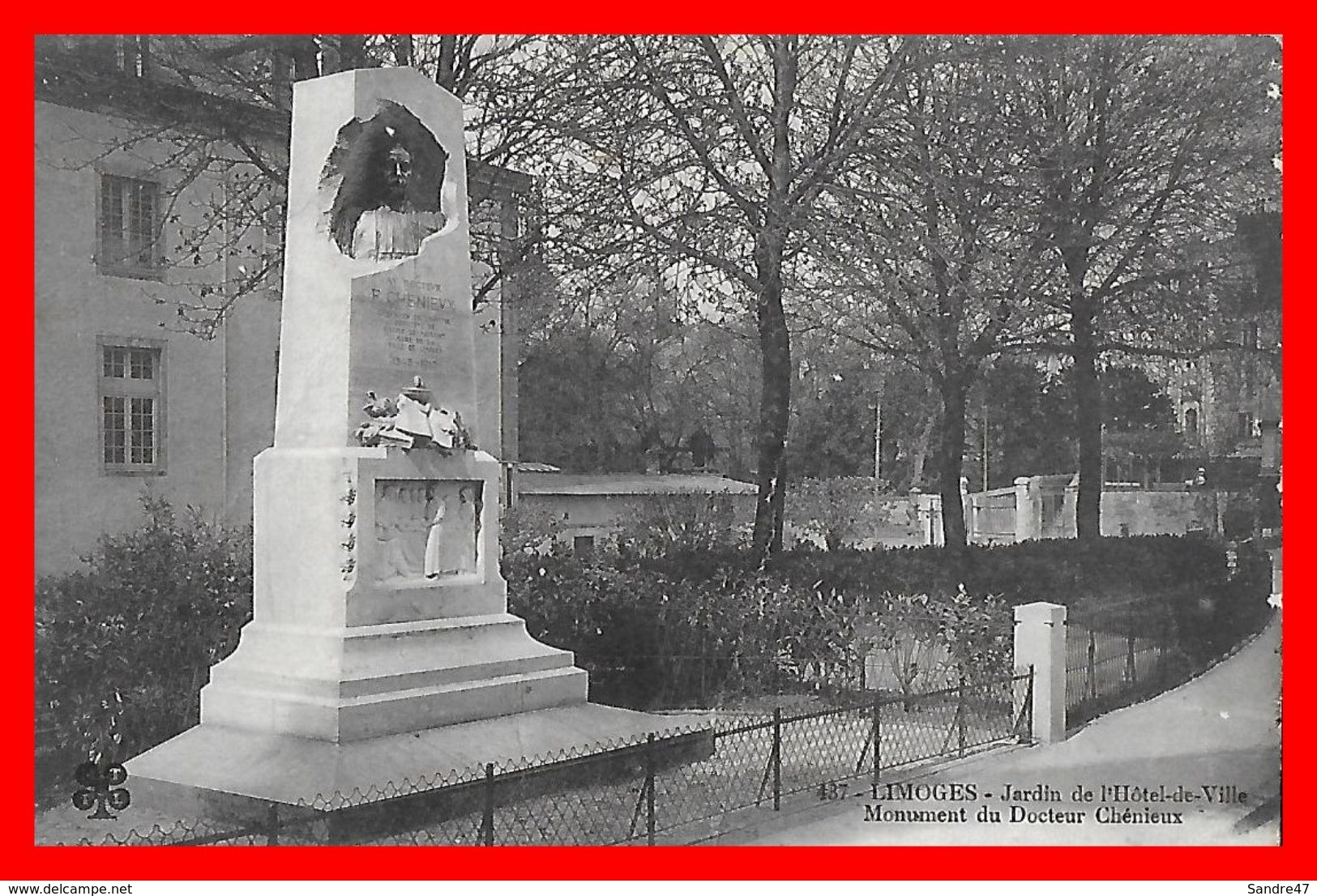 CPA (87) LIMOGES.  Jardin De L'Hôtel De Ville Et Monument Du Docteur Chénieux...B215 - Limoges