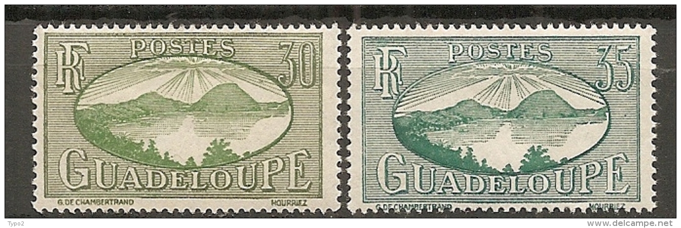 GUADELOUPE -  Yv. N°  107,107A,   *   30c ,35c,   Cote 0,8 Euro  BE 2 Scans - Neufs