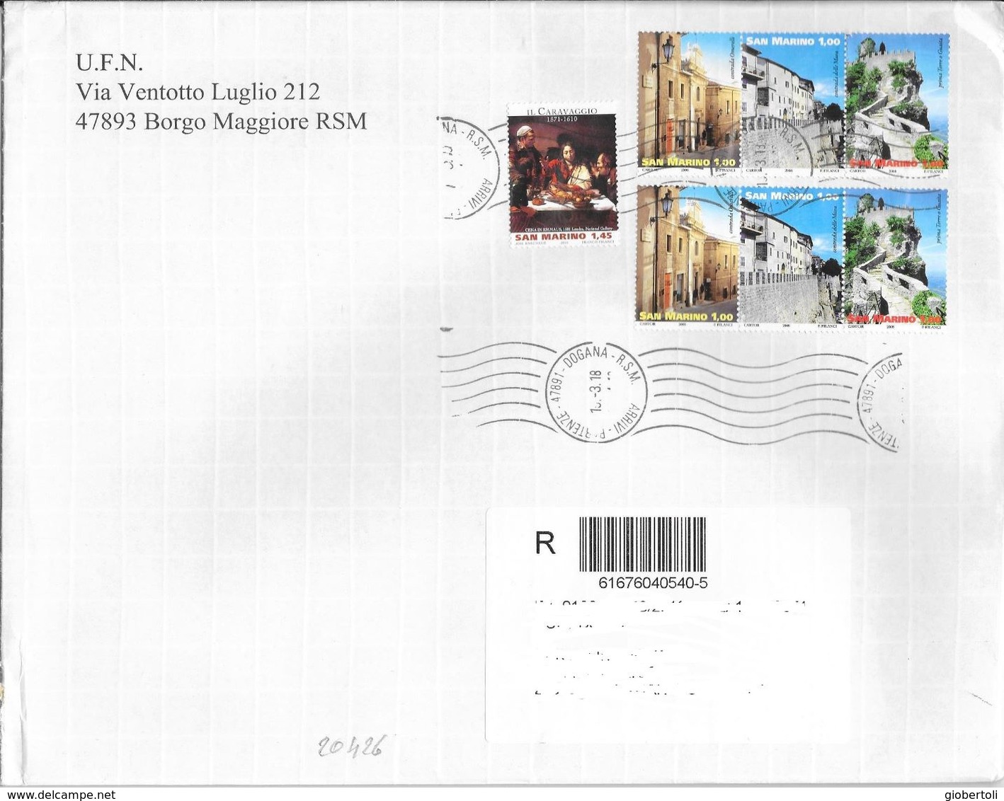 San Marino/Saint-Marin: Raccomandata, Registered, Recommandé - Covers & Documents