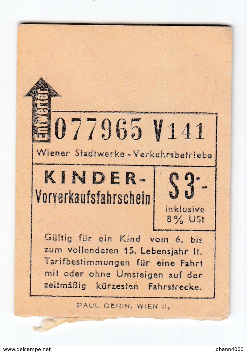 Kinder - Vorferkaufsfahrschein Viererblock Nicht Verwendet - Europa