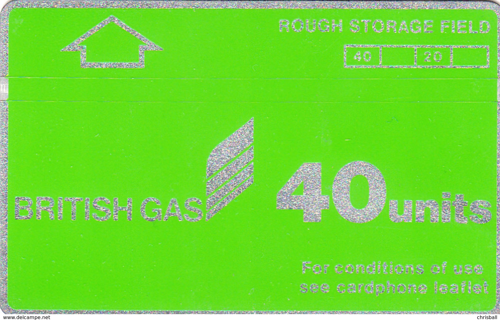 Oil Rig Phonecard - British Gas 40unit (Rough Storage) - Superb Fine Used Condition - Plateformes Pétrolières