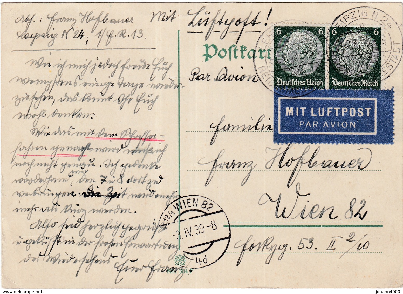 Postkarte Leipzig Flugpost - Sonstige & Ohne Zuordnung