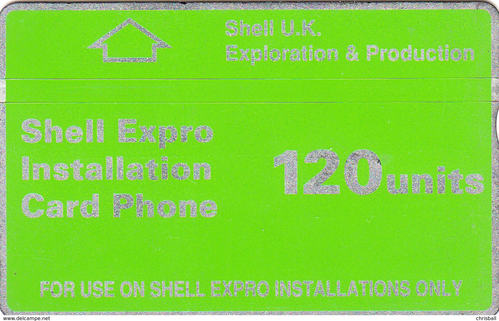 BT  Oil Rig Phonecard - Shell Expro 120unit (Thin Lettering) - Superb Fine Used Condition - [ 2] Oil Drilling Rig