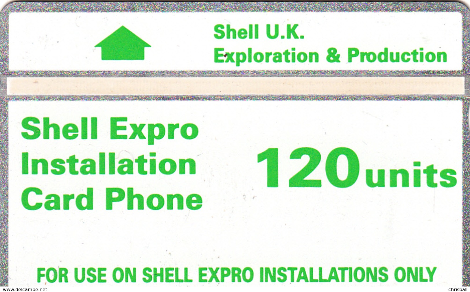 BT Oil Rig Phonecard - Shell Expro 120unit (Blue Green) - Superb Fine Used Condition - [ 2] Oil Drilling Rig