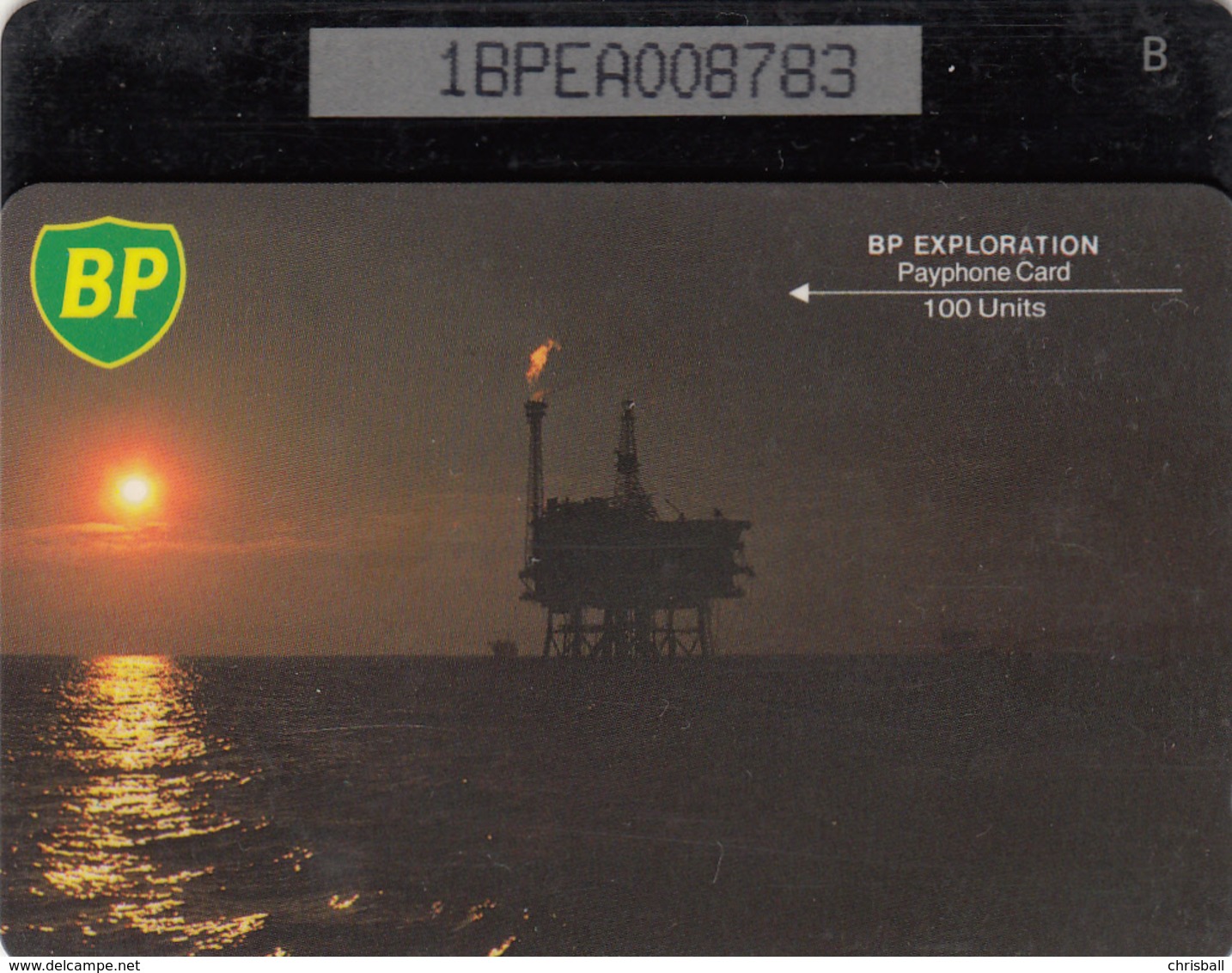 BT Oil Rig Phonecard - British Petroleum 100unit (1BPEA) - Superb Fine Used Condition - Plateformes Pétrolières
