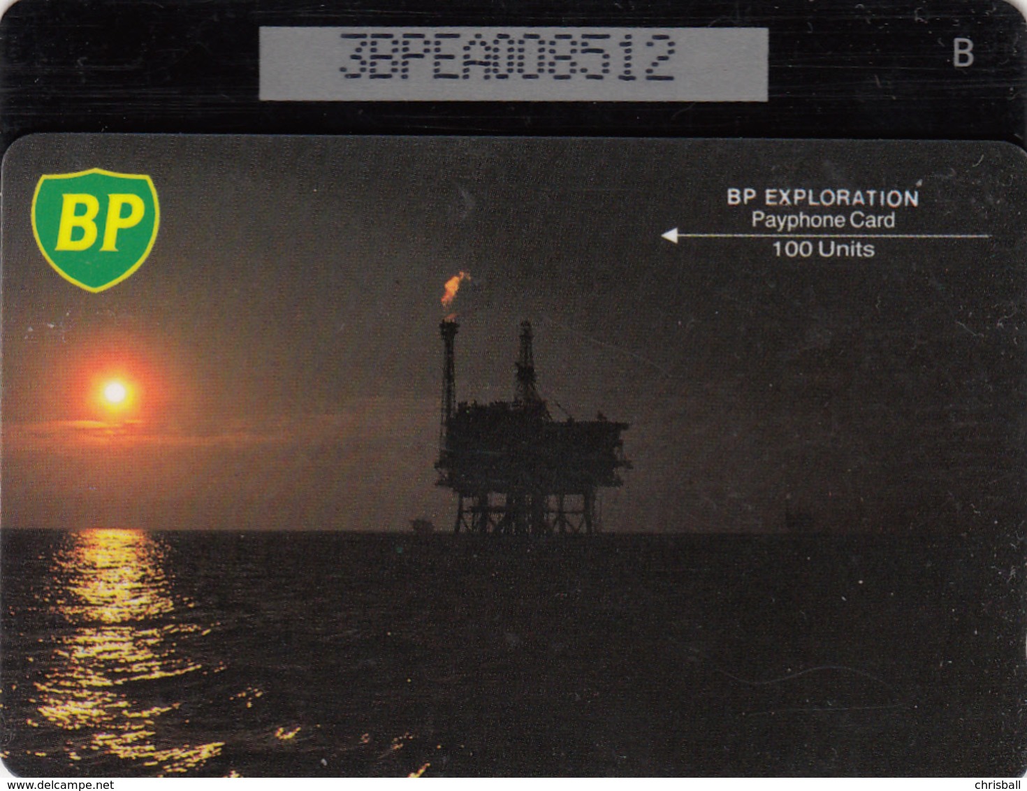 BT Oil Rig Phonecard - British Petroleum 100unit (3BPEA) - Superb Fine Used Condition - Plateformes Pétrolières