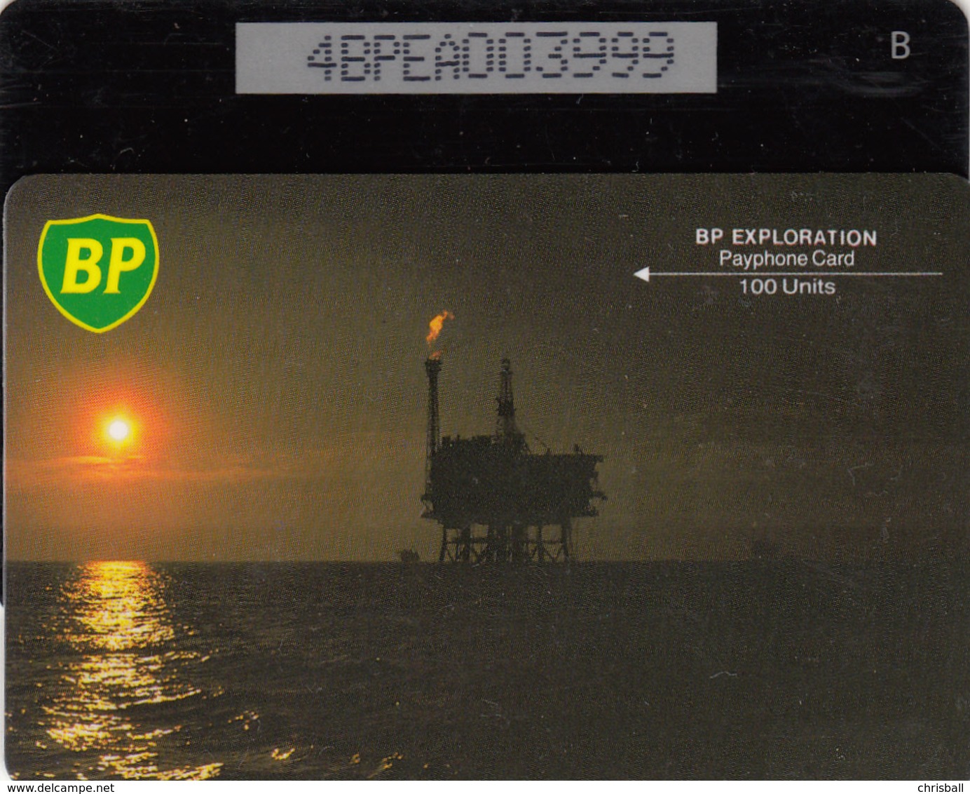 BT Oil Rig Phonecard - British Petroleum 100unit (4BPEA) - Superb Fine Used Condition - Piattaforme Petrolifere