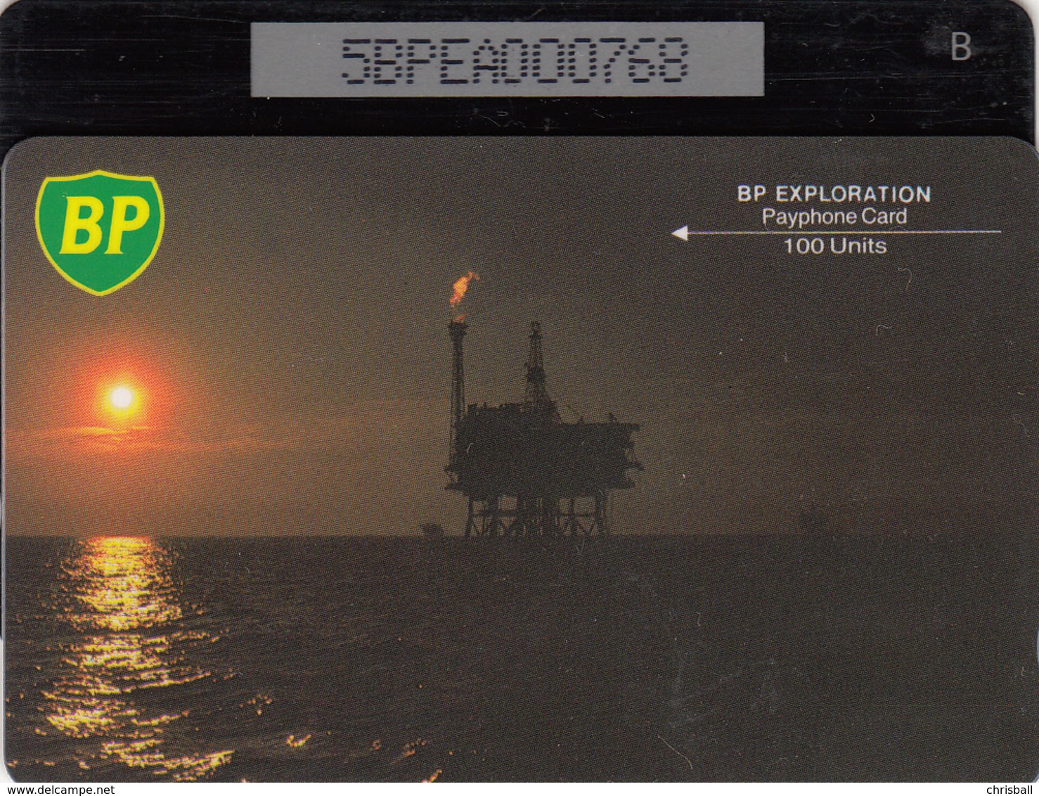 BT Oil Rig Phonecard - British Petroleum 100unit (5BPEA) - Superb Fine Used Condition - [ 2] Oil Drilling Rig