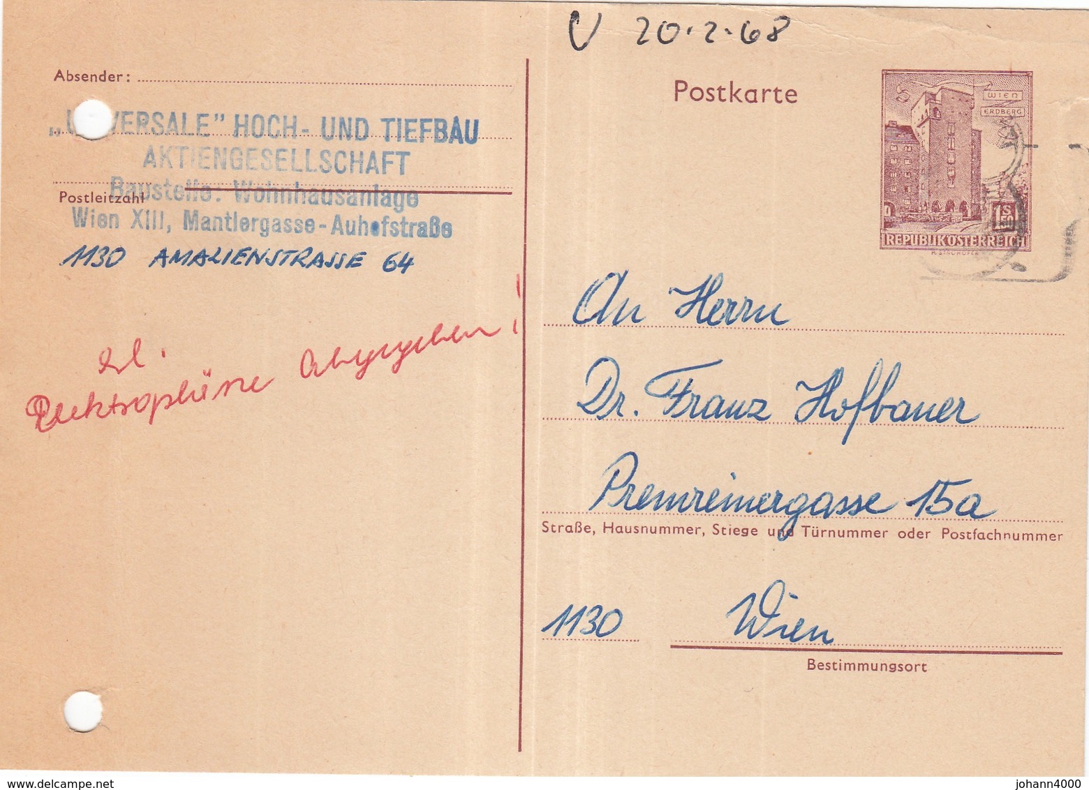 Postkarte Wien - Oostenrijk
