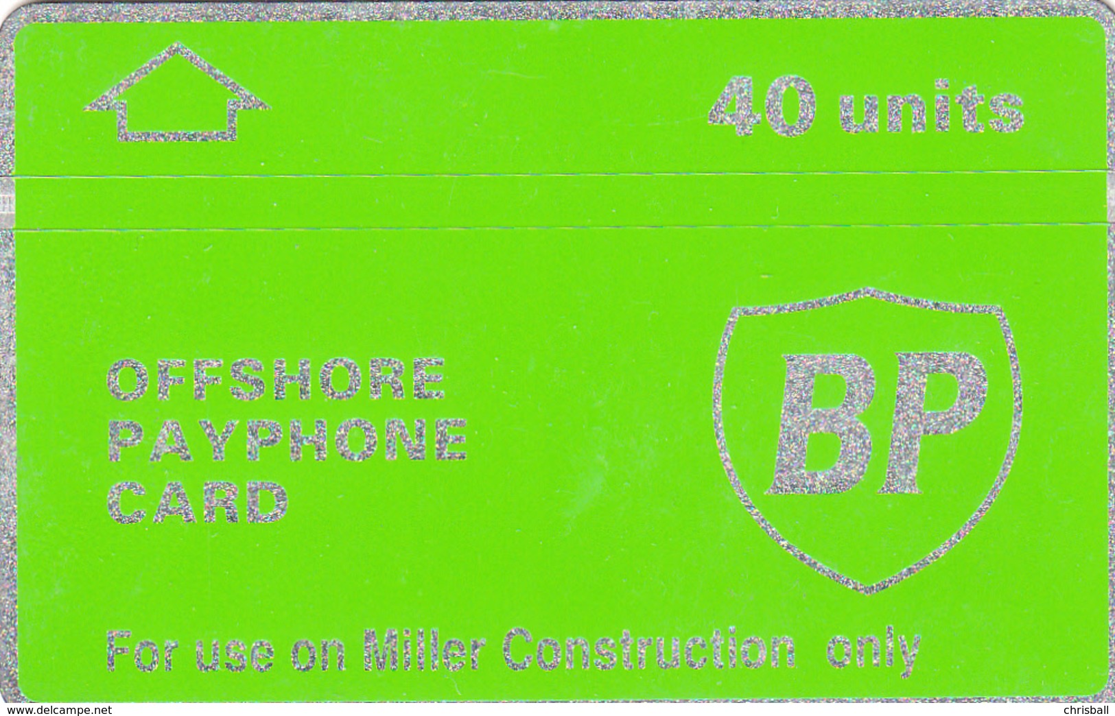 BT  Oil Rig Phonecard- British Petroleum 40unit (Miller Only) - Superb Fine Used Condition - Plateformes Pétrolières