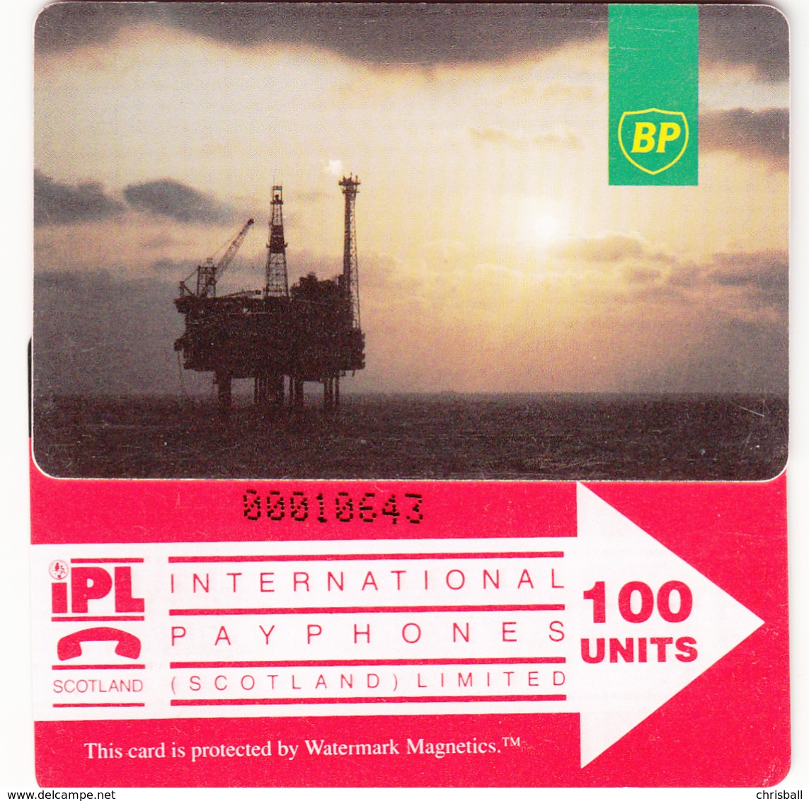 BT Oil Rig Phonecard - British Petroleum 100unit (IPLS) - Superb Fine Used Condition - Plateformes Pétrolières