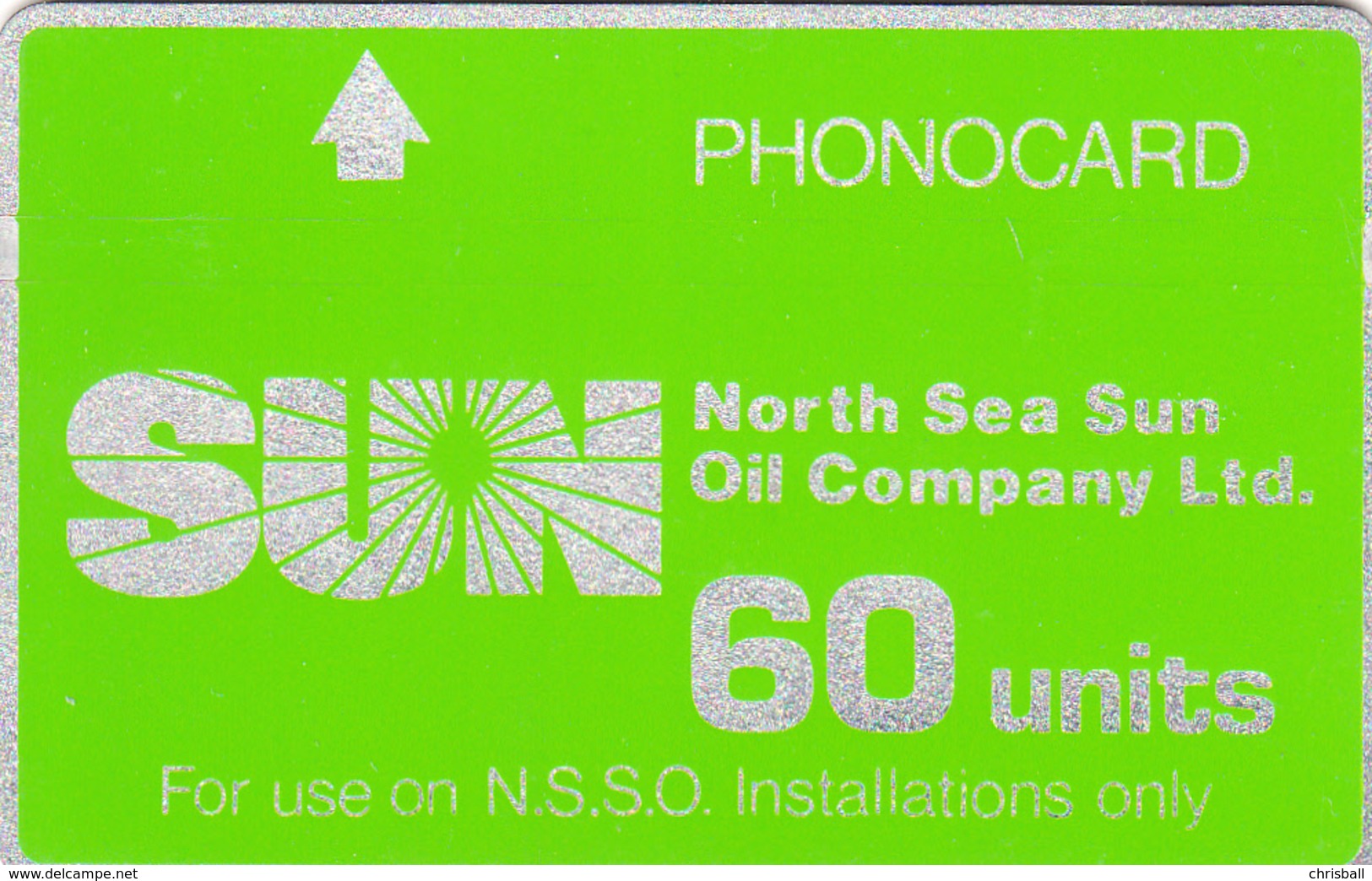 BT  Oil Rig Phonecard- Sun Oil - 60units - Superb Fine Used Condition - Piattaforme Petrolifere