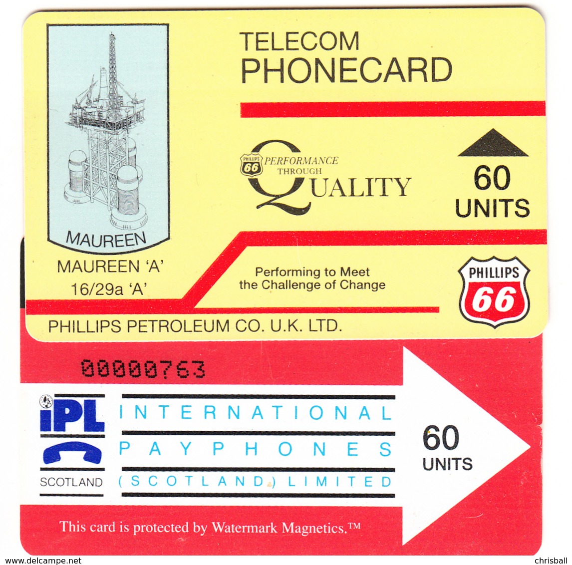 Phillips  Oil Rig Phonecard - Petroleum 60units - Superb Fine Used Condition - Plateformes Pétrolières