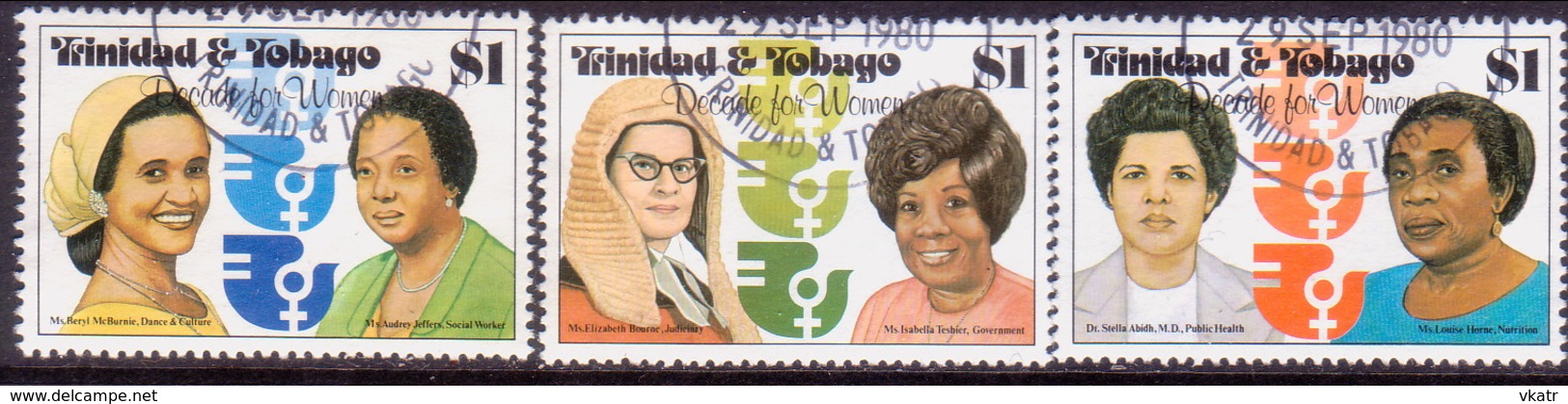 TRINIDAD & TOBAGO 1980 SG #577-79 Compl.set Used Decade For Women - Trinidad & Tobago (1962-...)