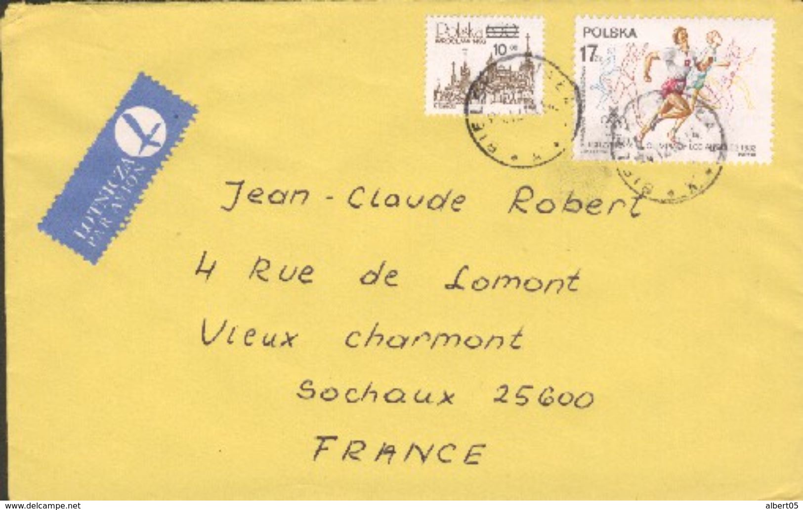 Lettre De Pologne Pour Sochaux 1981 - Vliegtuigen