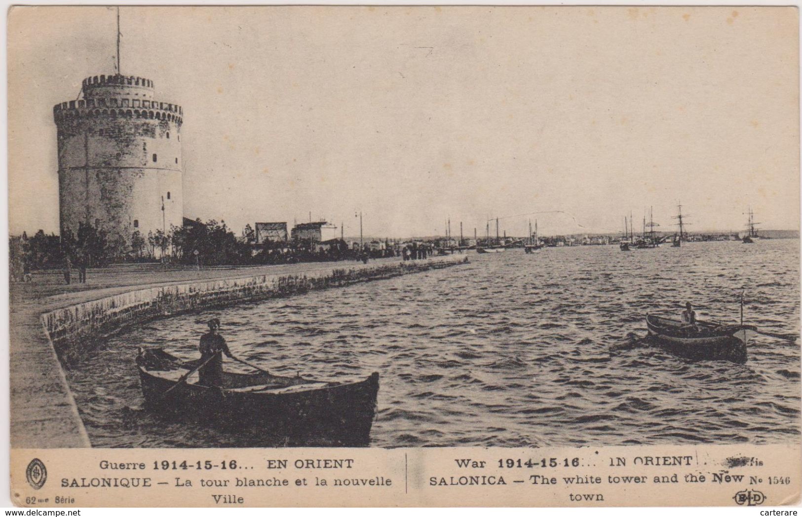 Cpa,1918,grèce,salonique,   La  Tour Blanche Et La Nouvelle Ville,,guerre 14/18 - Grèce